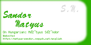 sandor matyus business card